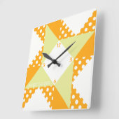 Winged Square- Orange Quadratische Wanduhr (Winkel)