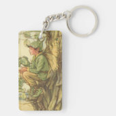 Winged Ulmen-Fee, die in einem Baum sitzt Schlüsselanhänger (Rückseite)