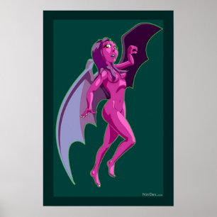 Winged ungewöhnliches Klein gedrucktplakat Poster