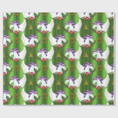 Winged Unicorn Green Christmas Geschenkpapier (Flach)