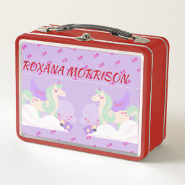 WINGED UNICORN LUNCH PASTEL FARBEN Metalldose Metall Brotdose