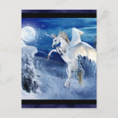 Winged Unicorn Pegasus Moon Horse Snows Tir'Rielle Postkarte (Vorderseite)