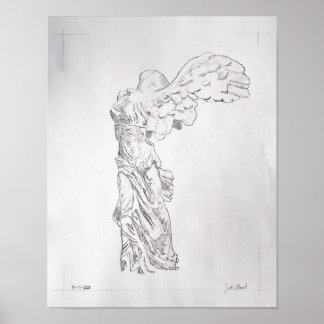 Winged Victory-Graphit zeichnend Poster