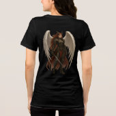 Winged Warrior Angel – Fantasy Art Design Tri-Blend Shirt (Rückseite)