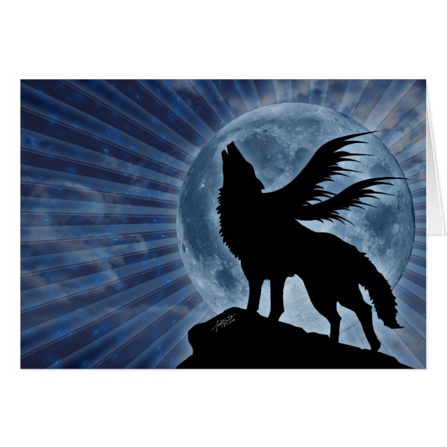 Winged Wolf-Karte (Vorderseite (Horizontal))