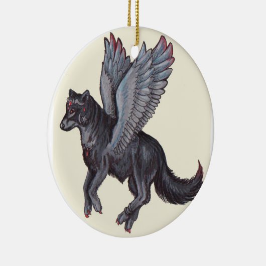 Winged Wolf Keramikornament (Rechts)