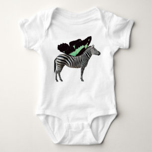 Winged Zebra Baby Bodysuit Baby Strampler