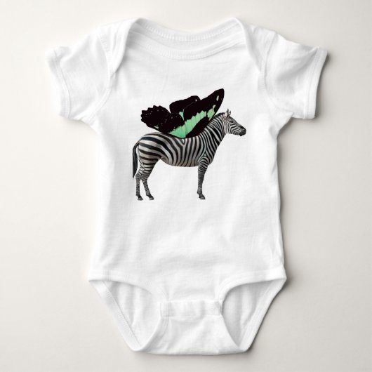 Winged Zebra Baby Bodysuit Baby Strampler (Vorderseite)
