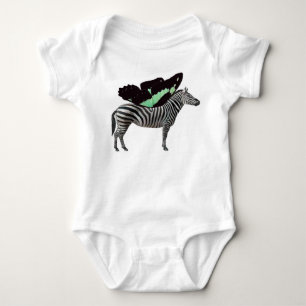 Winged Zebra Baby Bodysuit Strampler