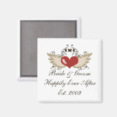 Wingherz Custom Bride Groom Wedding Magnet (Vorderseite/Rückseite)