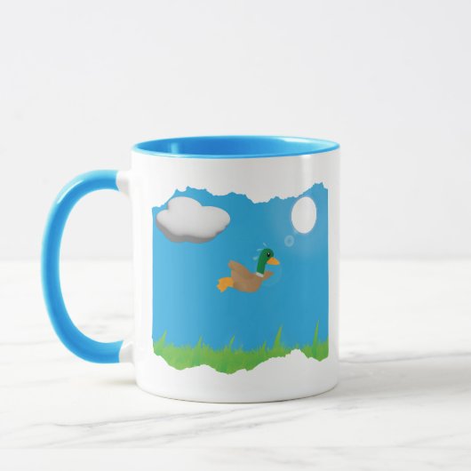 Winging it But Just Barely- Duck Humor Tasse (Links)