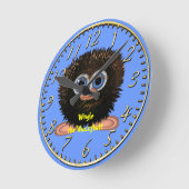 Wingle the Wuzzybutt Kids' Fun Cartoon Clock Runde Wanduhr (Winkel)