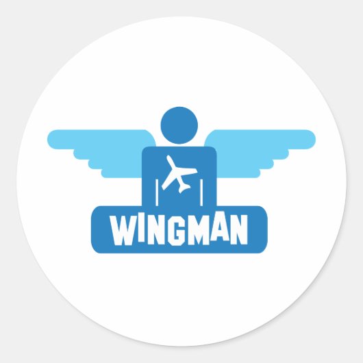 Wingman-Pilot-Design Runder Aufkleber (Vorderseite)