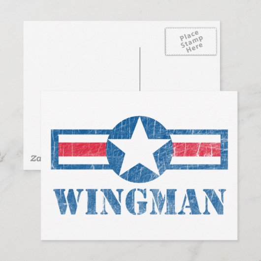 Wingman Vintag Postkarte (Vorne/Hinten)