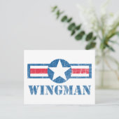 Wingman Vintage Postkarte (Stehend Vorderseite)