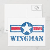 Wingman Vintage Postkarte (Vorne/Hinten)