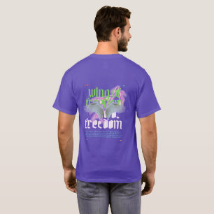 WingOfFreedomStayStrong&PowerOn Einfaches Dunkles T-Shirt