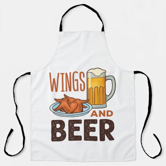 Wings and Beer Chicken Wings Drinking Schürze (Vorderseite)