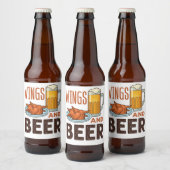 Wings and Bierhühner Wings Drinken Bierflaschenetikett (Flaschen)