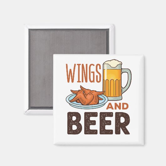 Wings and Bierhühner Wings Drinken Magnet (Vorderseite/Rückseite)