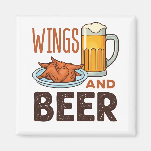 Wings and Bierhühner Wings Drinken Magnet (Vorne)