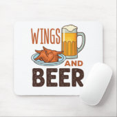 Wings and Bierhühner Wings Drinken Mousepad (Mit Mouse)