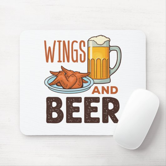 Wings and Bierhühner Wings Drinken Mousepad (Mit Mouse)