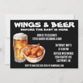 Wings & Beer Before Baby ist da! Vater Babydusche Einladung (Vorderseite)
