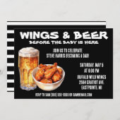 Wings & Beer Before Baby ist da! Vater Babydusche Einladung (Vorne/Hinten)