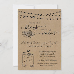Wings & Brews bevor ich das Brautparty von Paaren  Einladung