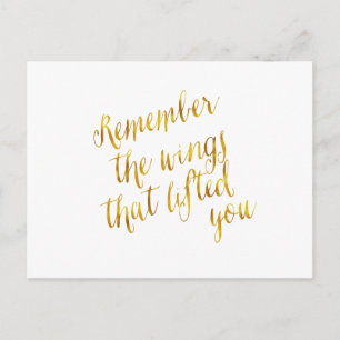 Wings, die Sie angehoben Imitate Gold Foil Postkarte