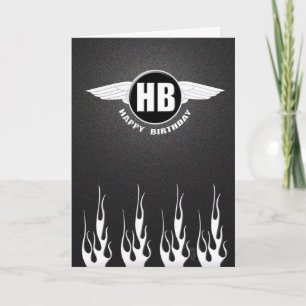 Wings & Flames : Biker zum Geburtstag Karte