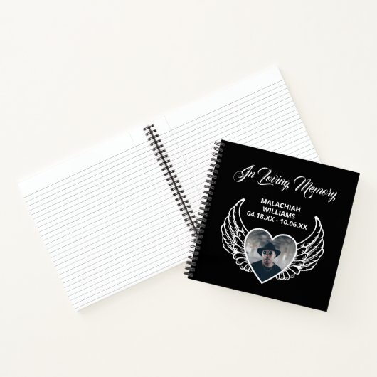 Wings in Love Memory Funeral Condolence Book Notizblock (Innenseite)