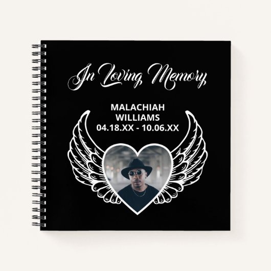 Wings in Love Memory Funeral Condolence Book Notizblock (Vorderseite)