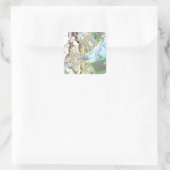 Wings of Angels - Celestite & Amethyst Crystals Quadratischer Aufkleber (Tasche)