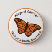 Wings of Courage Multiple Sklerose Awareness Button (Vorderseite)