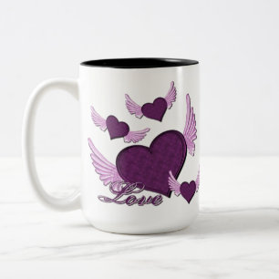 Wings of Liebe Lila Logos Kaffee Tasse