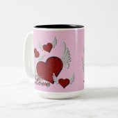 Wings of Liebe Red Logo Rosa Kaffee Tasse (Vorderseite Links)