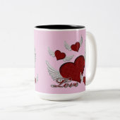 Wings of Liebe Red Logo Rosa Kaffee Tasse (VorderseiteRechts)