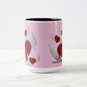 Wings of Liebe Red Logo Rosa Kaffee Tasse (Mittel)