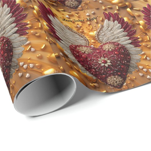 "Wings Of Love" Geschenkpapier (Rolleneckpunkt)
