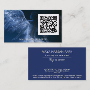 Wings of Starlight Flügelengel QR-Code Visitenkarte