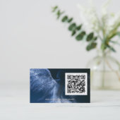 Wings of Starlight | Flügelengel QR-Code Visitenkarte (Stehend Vorderseite)