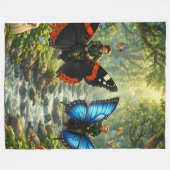 Wings of the Grove premium fantasy fleece blanket (Vorderseite (Horizontal))