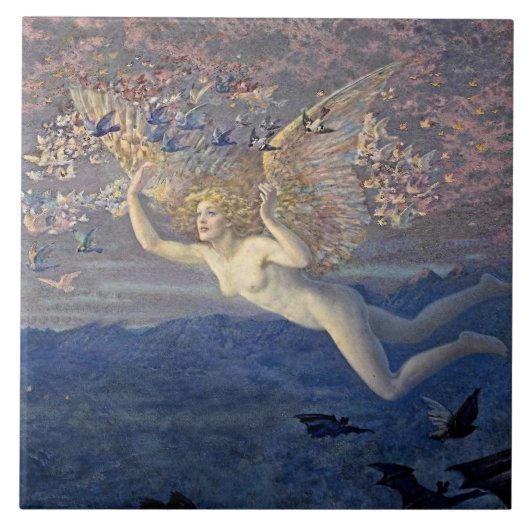 "Wings of the Morning" von Edward Robert Hughes Fliese (Vorderseite)