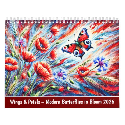 Wings & Petals – Modern Butterflies in Bloom 2026 Kalender (Titelbild)