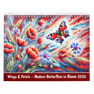 Wings & Petals – Moderne Schmetterlinge in Blüte 2 Kalender
