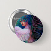 Wings Pfau-Dame von Dualität Button (Vorne & Hinten)