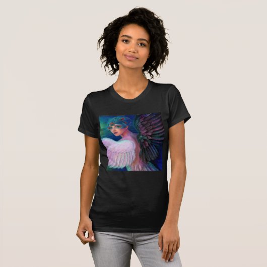 Wings Pfau-Dame von Dualität T-Shirt (Vorne ganz)