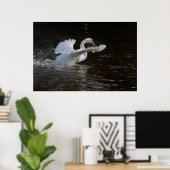 Wings überdehnte Swan Print Poster (Heimbüro)